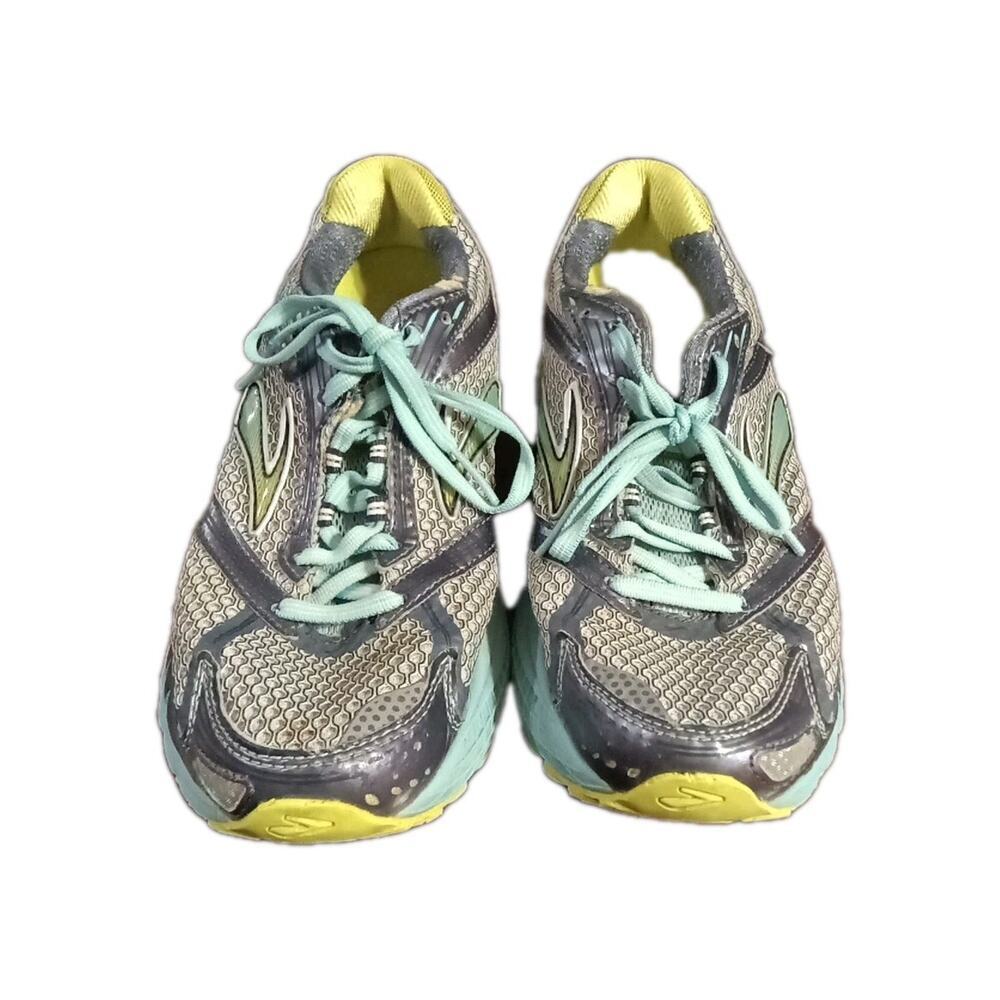 Brooks Ghost Blue Gray Yellow Womens Size 9 Med. Running Shoe